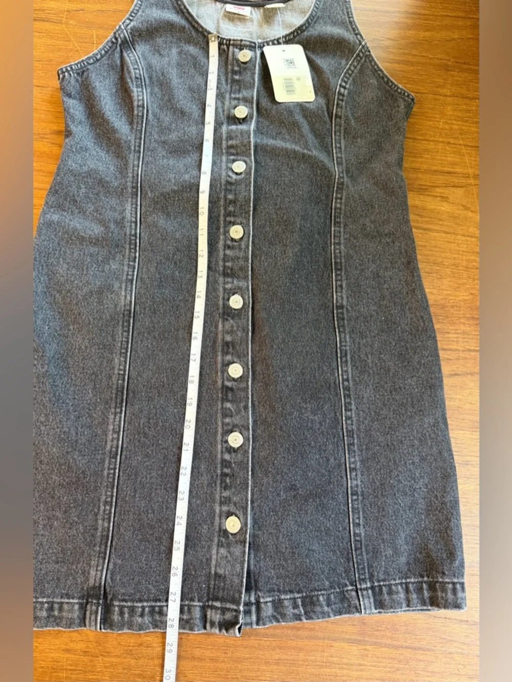 Levi’s Tuli Denim Mini Dress Black Stonewash Size M NWT - Picture 12 of 12